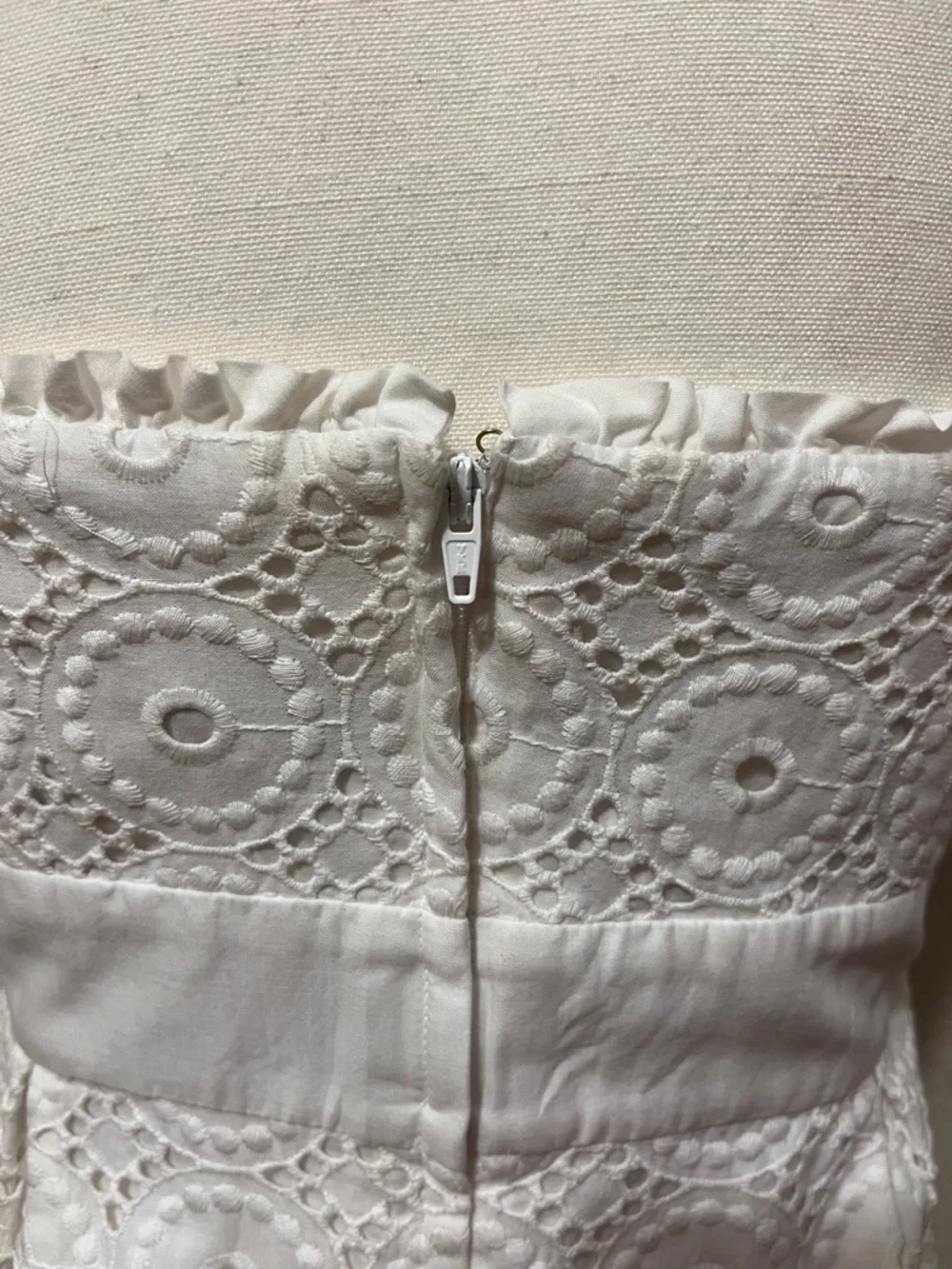 Lili Pulitzer “Little White Dress” Strapless White Eyelet A-Line Dress - Picture 6 of 9